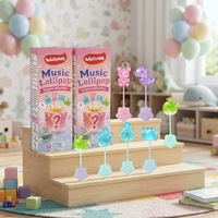 Multi-scene kinderverrassing blind box novelty audio lolly vijf cartoonvormen drie verwisselbare liedjes suikervrij