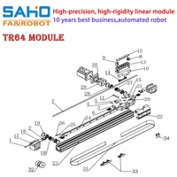 Sistema de Guía Lineal Industrial TR64 con Motor y Rodamientos, Capacidad de Carga 15-35kg, Estructura Antipolvo, Material de Aluminio para Control de Movimiento