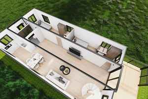 Venta Directa <span class=keywords><strong>de</strong></span> Casa Contenedor Prefabricada Plegable y Expandible <span class=keywords><strong>de</strong></span> 20 y 40 Pies, <span class=keywords><strong>con</strong></span> 5 Dormitorios - Product Image 4