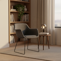 Nouvelle chaise de bureau OEM moderne rectangulaire en feutre tissé, écologique, recyclable, empilable, sans accoudoirs, durable, confortable, avec structure en fer pour