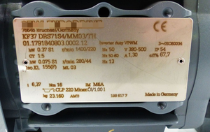 Moteur à engrenages PLC KF37 DRS71S4MM03TH 637 037kW 1400 tr/min 220V PLC KF37 DRS71S4MM03TH Moteur à engrenages 637 037kW 1400 tr/min 220V PLC KF37 DRS71S4MM03TH Moteur à engrenages 637 037kW 1400 tr/min 220V PLC KF37 DRS71S4MM03TH Moteur à engrenages 637 037kW 1400 tr/min 220V PLC KF37 DRS71S4MM03TH Moteur à engrenages 637 037kW 1400 tr/min 220V PLC KF37 DRS71S4MM03TH Moteur à engrenages 637 037kW 140 - Product Image 5