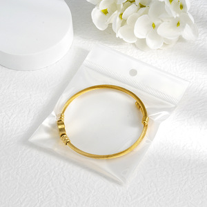 Brazaletes de Acero Inoxidable con Baño de Oro de 18K, Diseño Trenzado, Joyería Religiosa Cristiana Católica, Sin Deslustre - Product Image 6