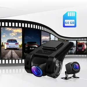 Wemaer高清130度广角汽车DVR仪表盘摄像头ADAS自动循环记录仪表盘摄像头前后双镜头后视摄像头