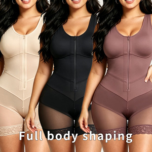 Faja sculptante intégrale pour femme avec fermeture éclair frontale, contrôle abdominal, rehausseur de fessiers, post-partum, post-chirurgie, tailles XS-XXXL - Product Image 1