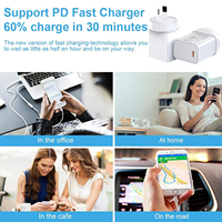 Cargador de Pared con Enchufe SAA de Carga Rápida PD Tipo-C de 20 W 2025 con Protección OCP/OVP/OTP para iPhone, Consolas de Juegos, Drones y Cámaras