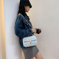 Sacs à main de luxe 2025 Collection Étoiles Coréennes, Petit sac en tissu filet tressé à la main, Fermeture ouverte, Doublure en laine, Motif floral