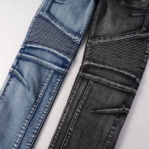 Jeans Ajustados con Múltiples Cremalleras para Hombre, Jeans Desgastados con Múltiples Bolsillos, Estilo Motero, Hip Hop, Negro, <span class=keywords><strong>Azul</strong></span>, Patchwork - Product Image 6
