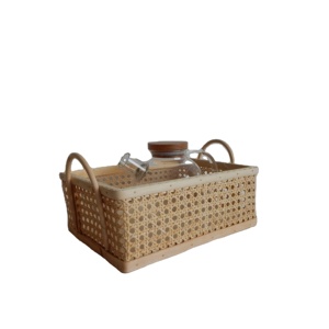Hand Woven Rattan Tray Rattan Storage Basket