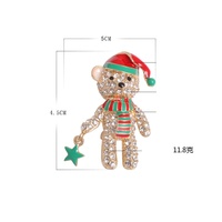 YINI nouveau noël plein diamant ours bijoux broche Clip belle broche en cristal pour manteau en gros accessoire de mode