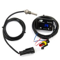 Jauge de température de l'eau bleue universelle avec capteur 1/8 NPT, affichage numérique de la température de la voiture, alarme de température (0-100 ℃ )