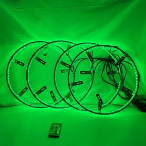 Hongcar LED bánh xe vòng ánh sáng Kit 15.5 ''inch RGBW tín hiệu lần lượt và chức năng phanh có thể điều khiển bằng điều khiển từ xa và ứng dụng (hàng tăng gấp đôi) - Product Image 2