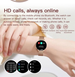 MK96 Rose Gold Smart Watch with Silicone Strap for Women Health Fitness Tracker Heart Rate Monitor 100+ Sports BT Calling - Product Image 4