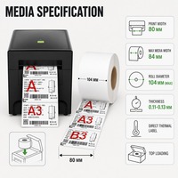   Imprimante thermique de bureau 3 pouces, double couleur rouge et noir, 203 dpi, sans fil, pour créer des étiquettes de prix pour la vente au détail