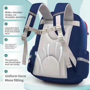 Mochila Escolar Ligera de Gran Capacidad con Protección de Columna Vertebral, Estilo Inglés, para Estudiantes de Primaria de 1.º a 6.º Grado - Product Image 4