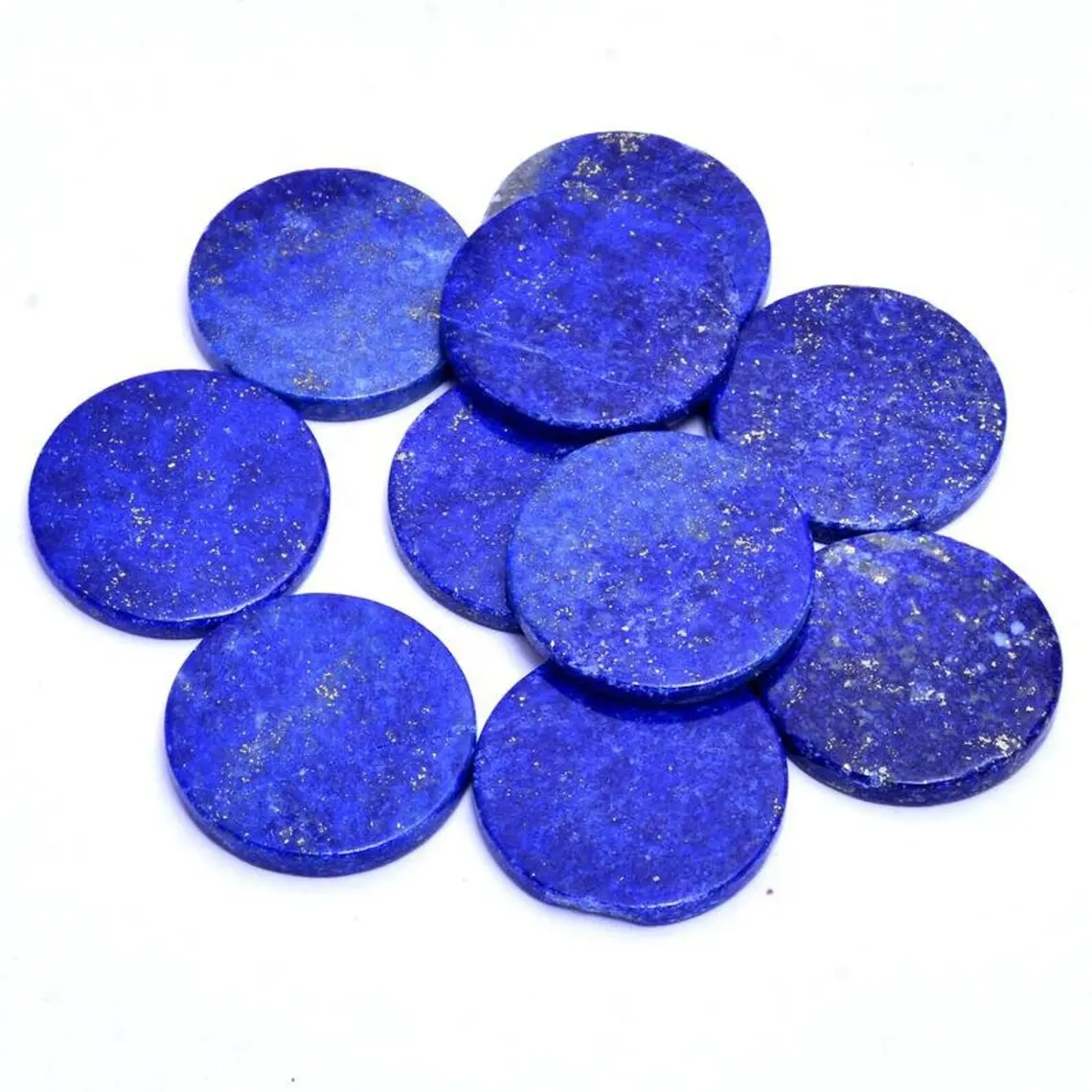Natürliche Lapislazuli-runde Scheiben münzen form Flache Cabochon-Edelsteine für DIY-Schmuck herstellung in kunden spezifischer Größe und Form erhältlich