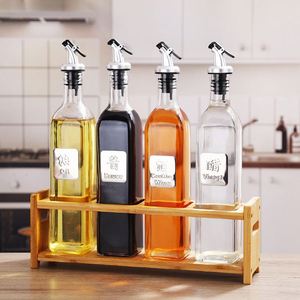 New Design 500Ml Glass Jar <b>Plastic</b> Top Gravity Vinegar and Olive Pot Cooking Vegetable Kitchen Oil Dispenser - Product Image 4