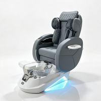 Équipement professionnel pour salon de manucure, fauteuil de massage pour les pieds, fauteuil de pédicure électrique inclinable moderne et luxueux avec lumières
