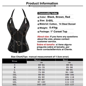 Corsé Steampunk Pirata <span class=keywords><strong>Medieval</strong></span>, Ropa Gótica, Corsé Sexy con Cierre de Cremallera de PU, Corsés y Bustiers, Faja Reductora, Disfraz de Cosplay - Product Image 3