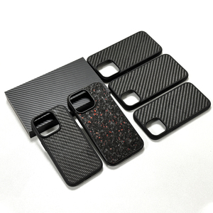 TENCHEN lujo logotipo personalizado real forjado fibra de carbono teléfono Shell TPU parachoques a prueba de golpes funda protectora para teléfono móvil para iPhone 15 - Product Image 1