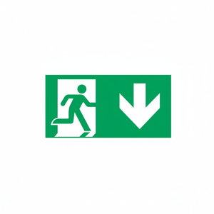 Señal de flecha hacia abajo de salida de emergencia-PVC luminiscente 150*300mm - Product Image 2