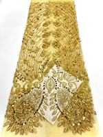 Tissu en dentelle à sequins et perles du Nigeria, dentelle douce, tissu de mariage nigérian, robe de fête, haute qualité
