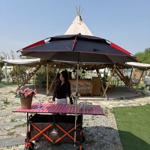 Carrito Plegable Grande de Metal con Ruedas Todoterreno, Mesa Ajustable en Altura, Toldo Elevado, Ideal para <span class=keywords><strong>Camping</strong></span> y Venta Ambulante, SYNC-R04 - Product Image 5