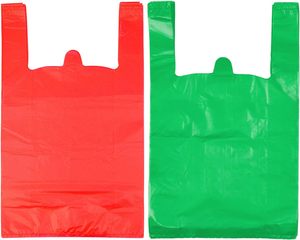 ถุงเสื้อยืดย่อยสลายได้ทางชีวภาพ 100 ชิ้น ถุงพลาสติกทนความร้อนสำหรับใส่ของชำ มีหูหิ้ว จำหน่ายจำนวนมาก สำหรับธุรกิจและการช็อปปิ้ง - Product Image 1