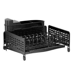 DS2114 Kitchen Dish Racks for Kitchen Counter Dish Drainer Set with Utensils Holder Dish Drying Rack with Drainboard