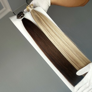 JasminebeautyWholesale Flat Tip Italian Keratin Pre Bonded Human Hair Extension Double Drawn <b>Russian</b> Remy High Quality - Product Image 5