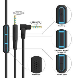 Cable de Audio Compatible con <span class=keywords><strong>Auriculares</strong></span> QC25 Over-ear, QC15/QC3/AE2, Cable de Actualización con Interfaz de 3.5mm, Control de Volumen, Reproducción/Pausa - Product Image 2