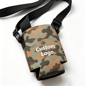 Neoprene Waterproof Foldable Can <b>Cooler</b> Bag with Neck Strap for 12oz Cans and Outdoor Use - Product Image 3