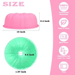 2024 Offres Spéciales 10 pouces grande taille Silicone antiadhésif cannelé Tube moules <span class=keywords><strong>de</strong></span> cuisson moule à gâteau - Product Image 4