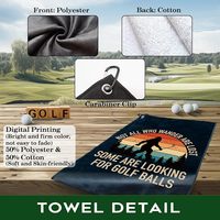 Toalla de Golf Personalizada OEM con Estampado, Tela de Microfibra, Toallas de Limpieza de Golf con Patrón, Secado Rápido, Diseño Divertido, Toallas para Pelotas de Golf