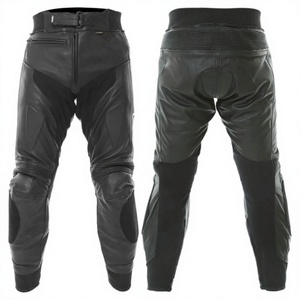 Pantalon de moto en cuir de vachette et toile pour homme, de haute qualité, personnalisé, imperméable, léger, avec impression personnalisée - Product Image 1