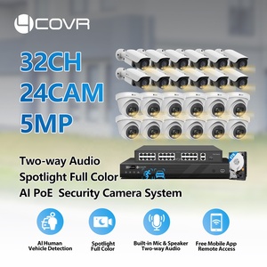Système de caméra de sécurité 4COVR 32 canaux 8 To 24x5MP PoE IP CCTV couleur intégrale audio bidirectionnel détection d'intrusion IA détection de ligne transversale et de visage - Product Image 2