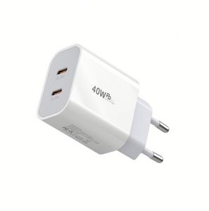 AU US UK EU <b>Plug</b> PD 40W Dual 20W <b>USB</b> C Port Fast Type c <b>Wall</b> Charger for Mobile Phone - Product Image 3