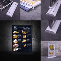 Porte-affiche LED de table personnalisé A4 A5 boîte à lumière publicitaire de bureau support de liste de prix de menu lumineux durable pour restaurants bars