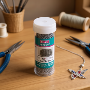 Perline ILAN Abalorio Colore Grigio 21079-1 per Creazione di Gioielli Artigianali, 12 Pezzi per Tubo - Product Image 3