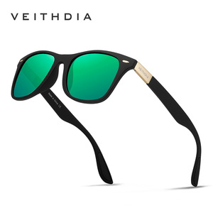 Veithdia Sunglasses <b>Black</b> <b>Frame</b> Green Lens UV400 Polarized Unisex Outdoor Use - Product Image 1