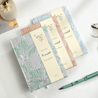 Carnet à couverture rigide texturé concave-convexe, carnet de notes créatif, journal intime, carnet de notes A5 à couverture rigide avec motif Lys Doré, cadeau