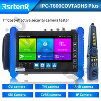 Testeur de caméra CCTV Rsrteng IPC-7600COVTADHS Plus, moniteur 7 pouces, câble de caméra IP 8K, 4K TVI CVI AHD SDI OPM TDR WiFi, métal, PC