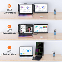 Écran portable IPS FHD de 14 pouces avec extension double écran, étui fin inclus pour ordinateur portable, interface Type C pour le jeu