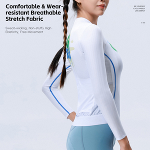 WEST BIKING 女性用通気性速乾サイクリングジャージ軽量ストレッチ長袖バイクシャツロード MTB サイクリング夏用 - Product Image 3