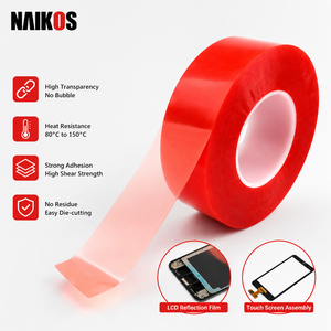 Naikos Heavy Duty Red Heat-Resistant Acrylic Double Sided Adhesive Mounting <b>Tape</b> Polyester Soft PET for Tablets Laptops - Product Image 1
