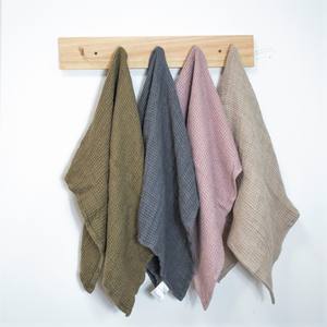 Blanc 52% lin et 48% coton doux et absorbant <span class=keywords><strong>français</strong></span> gaufré visage serviette de bain gland - Product Image 4