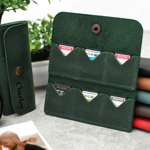 Porte-cartes SD en cuir PU transfrontalier, étui rétro pour cartes mémoire d'appareil photo reflex, porte-médiators de guitare à 6 compartiments - Product Image 3