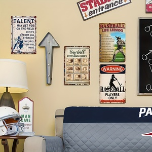Letrero Metálico Vintage de Béisbol, Decoración Retro para Pared con Mensajes de Talento, Esfuerzo y Actitud, para Cuarto de Hombre, <span class=keywords><strong>Bar</strong></span>, Pub, Hogar, Decoración para Habitación de Fanáticos <span class=keywords><strong>del</strong></span> Béisbol - Product Image 2