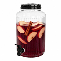 Distributeur de boissons en plastique transparent rose de 4,4 L, distributeur de boissons de 1 gallon pour la cuisine, distributeur en plastique avec robinet pour jus et thé