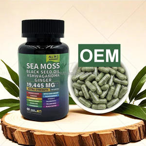 Shilajit แคปซูลมอสทะเล, แคปซูลมอสทะเลสีดำน้ำมัน Ashwagandha ขิง shilajit Rhodiola rosea อาหารเสริม - Product Image 3