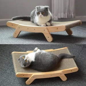 מכירה חמה לחתול מגרד לוח עמיד בפני שריטות סט מיטת עץ לחתול קרטון לוח גירוד לחתול